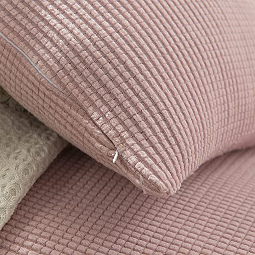 Almohada decorativa para sofá, 45 x 45 cm, juego de almohadas marrones con funda de poliéster y relleno de algodón PP, 2 piezas para decoración del hogar, suave y elegante.