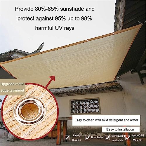 Vela parasol 90% bloqueo UV toldo de malla de protección solar beige 1m×1m 6