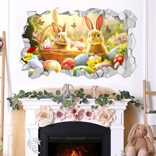 Vinilos Decorativos Conejo 3D Pascua 15.7x25.5 pulg miniatura 7