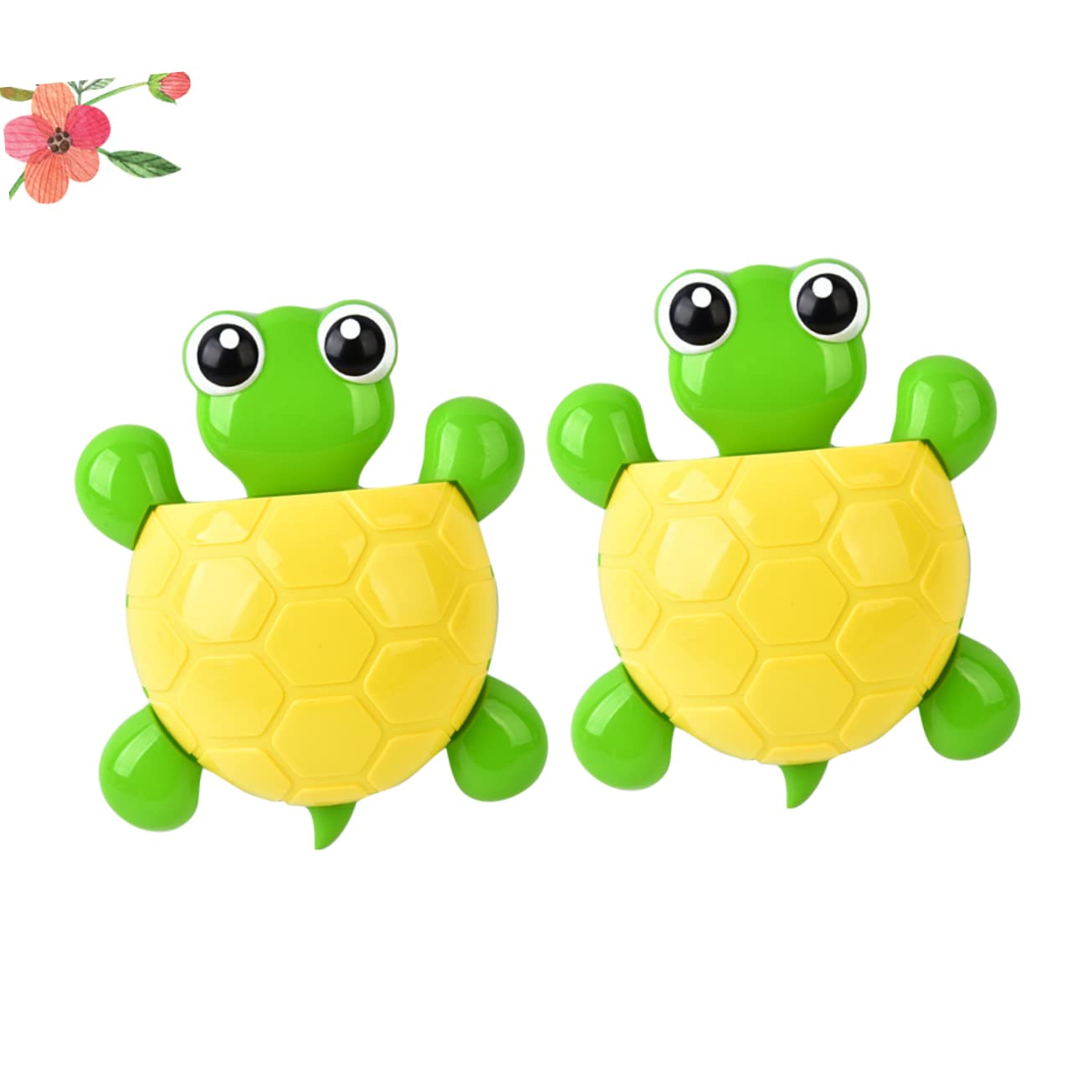 Alipis 6piezas Soporte De Cepillos De Dientes De Tortuga Ventosa Organizador De Pasta De Dientes y Accesorios Amarillo Diseño Creativo y Práctico para Baño