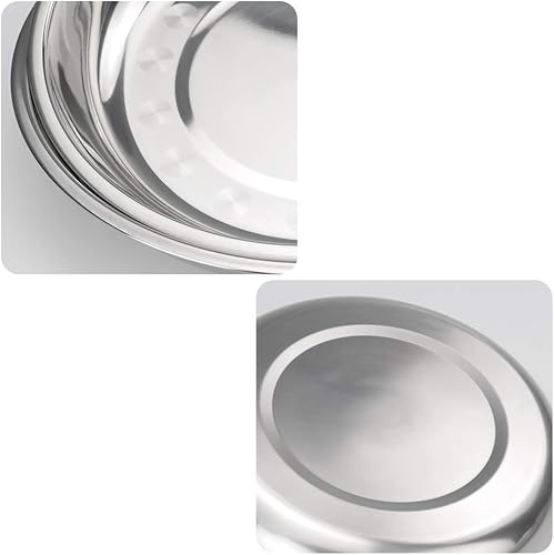 Miniatura 3 de Paquete de 4 platos de camping de metal de acero inoxidable, platos de cocina