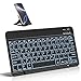 Vobafe Bluetooth Tastatur mit Telefonhalter für iOS/Android/Windows, Kabellose Tablet Tastatur für iPad/iPhone/Samsung/Laptop, Ultradünn Deutsche QWERTZ iPad Keyboard, 7 Farben Beleuchtete, Schwarz