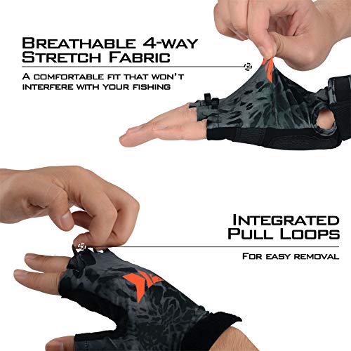 Kastking Gil Raker Gloves Upf50+ Fishing Gloves Uv Protection Gloves Sun Gloves For Men Or Women For Fishing, Outdoor, Kayaking, Rowing, Sailing, Canoeing, Hiking, Biking - Blackout Prym1, Large #TOP2
