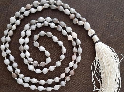 Vaijanti Mala 108 Beads Original Japa Mala Certified Vaijayanti | Vajanti Mala Beautiful Krishna Jaap Mala with Tassel Vaiyjanti Dried Seeds Rosary for Krishna Pujan