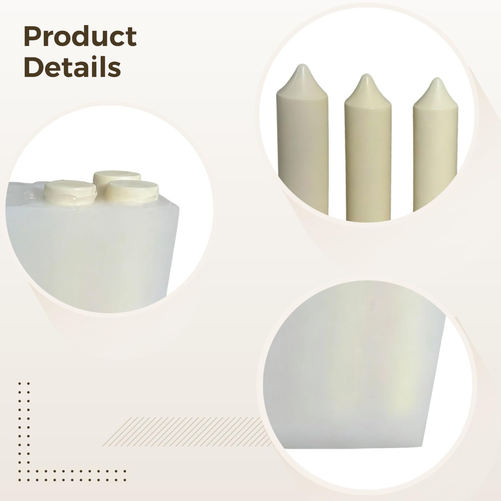 6-wnękowa silikonowa forma do produkcji świec, łatwe do usunięcia długie świece cylindryczne z otworem do nalewania, model DIY, 8,3 x 2,2 x 5,7 cala / 8,5 x 5,5 x 14,5 cm, do dekoracji domu i