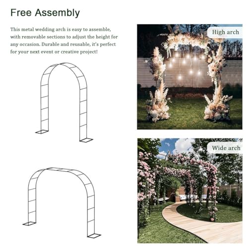 Wytrzymała metalowa altana ogrodowa, pergola, regulowana szerokość 80-400 cm, solidna altana ślubna do roślin pnących, idealna do dekoracji ceremonii na świeżym powietrzu (180 x 250 cm)