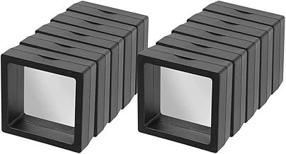 10PCS 3D Floating Frame Display Holder Stands PE Film Transparent Jewelry Storage Box Anti Ternish Coin Holder - Black