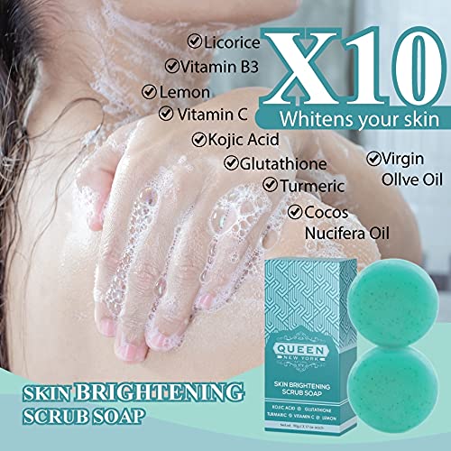 ORGANIC Kojic Acid+Glutathione Skin Brightening Scrub Soap Moisturizes