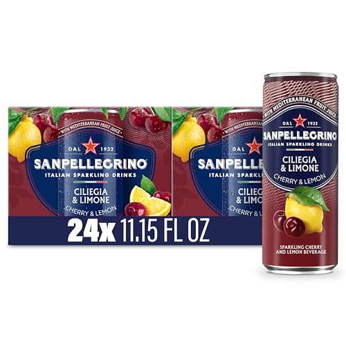 Image of Sanpellegrino Italian Sparkling Drink Ciliegia and Limone, Sparkling Cherry and Lemon Beverage, 24 Pack