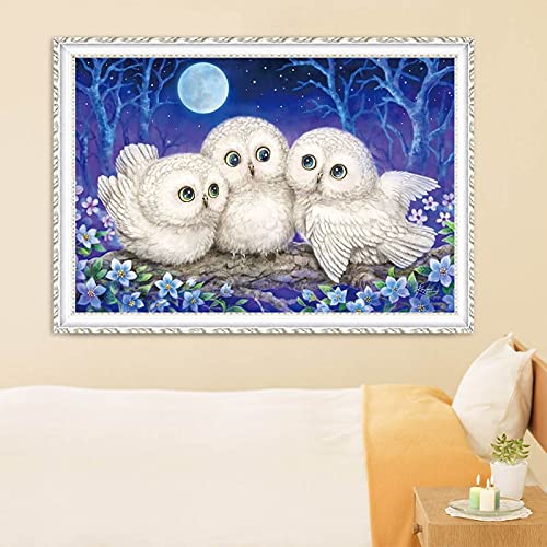 Strass Cristal Chouette 80x200 cm | Toile Intégrale Peinture Diamant 5D