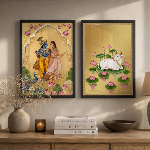 Image of Suneree Traditional Indian Wall Art - Set of 2 (ART 20, 13x19 INCHES)