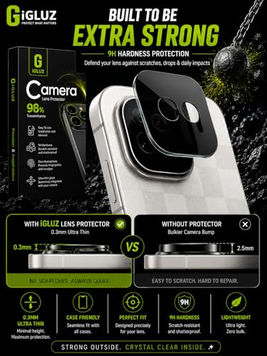 Image of iGluz Compatible with iQOO 15R Camera Lens Protector (1 Pack) | Premium 9H Tempered Glass Camera Guard | Ultra Clear HD | Scratch Resistant | Case Friendly Fit | Bubble Free Easy Installation