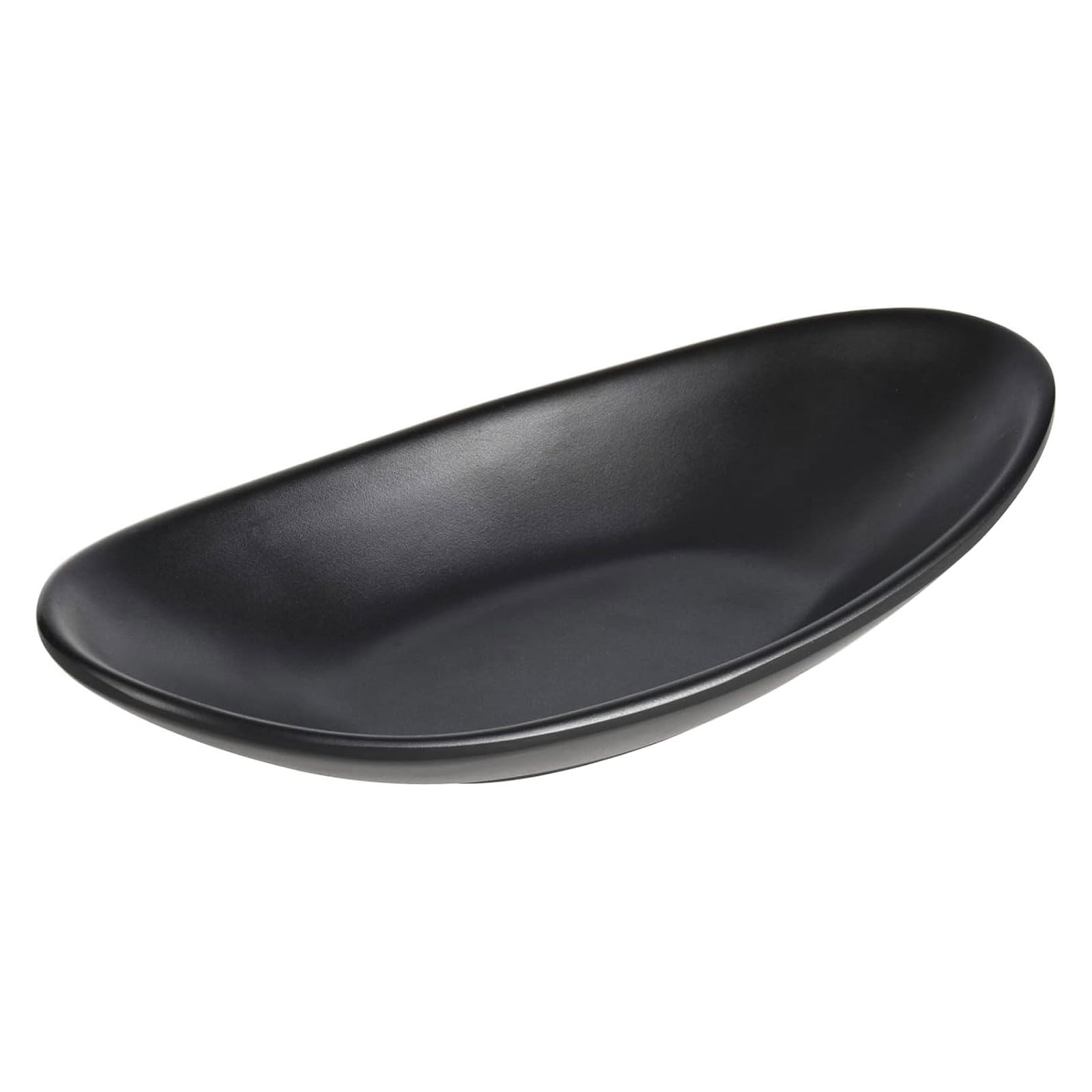 BRIOTA Key Bowl, Key Dish, Trinket Dish, Jewellery Tray, Decorative Bowl, Decorative Tray, Key Tray, Black Oval for Hallways, Entrance, Bathroom, Bedroom, Nightstand, Dresser