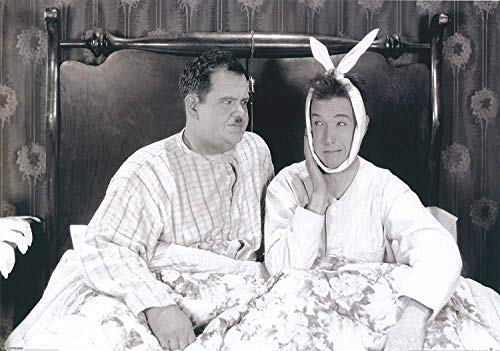 Laurel & Hardy, épais et Doof : Douleur aux dents au lit | Poster de film US [59 x 84 cm)
