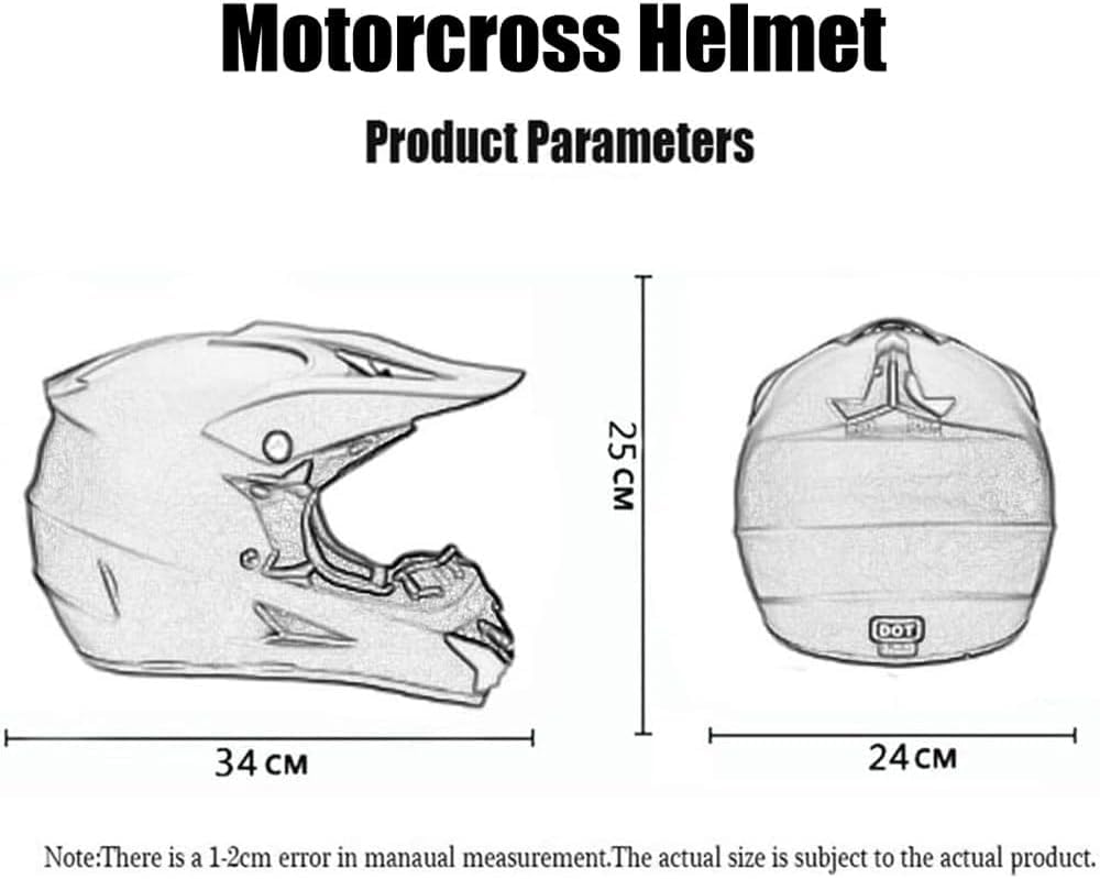 Casco da Motocross per Bambini, Casco da Moto Integrale per Bici da Cross Elettrica per Ragazzi E Ragazze Quad BMX Bicicletta MTB ATV Offroad DH Casco, Black, S(52-53cm)