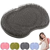 Utschfestes Silikon-Massagepad,Dusch Rückenschrubber, Rückenschrubber-Massagematte mit rutschfesten Saugnäpfen,Silikon Dusch Rückenschrubber, Badematte für Peeling,Badematten (Grau)