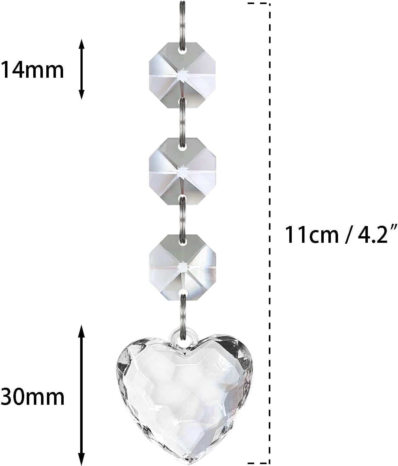 Ciondolo Cuore Prismi Di Sfera Cristallo Decorazione Forma Con
