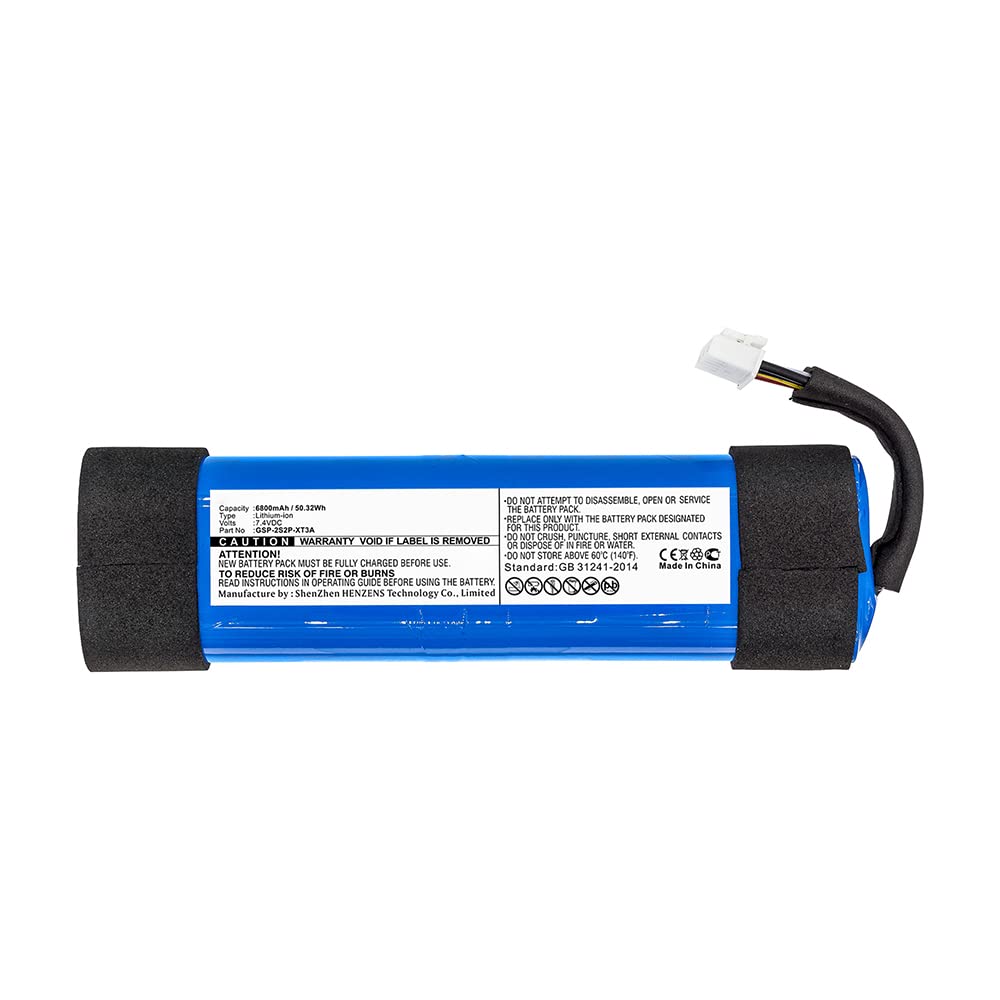 Synergy Digital Speaker Battery, Compatible with JBL Xtreme 3 Speaker, (Li-ion, 7.4V, 5200mAh) Ultra High Capacity, Replacement for JBL GSP-2S2P-XT3A Battery