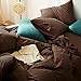 CoutureBridal Brown Duvet Cover King Size Solid Mocha Coffee Color Bedding Duvet Cover 3 Pieces Minimalist Soft Microfiber Comforter Cover with Zipper Ties Gift for Men Women