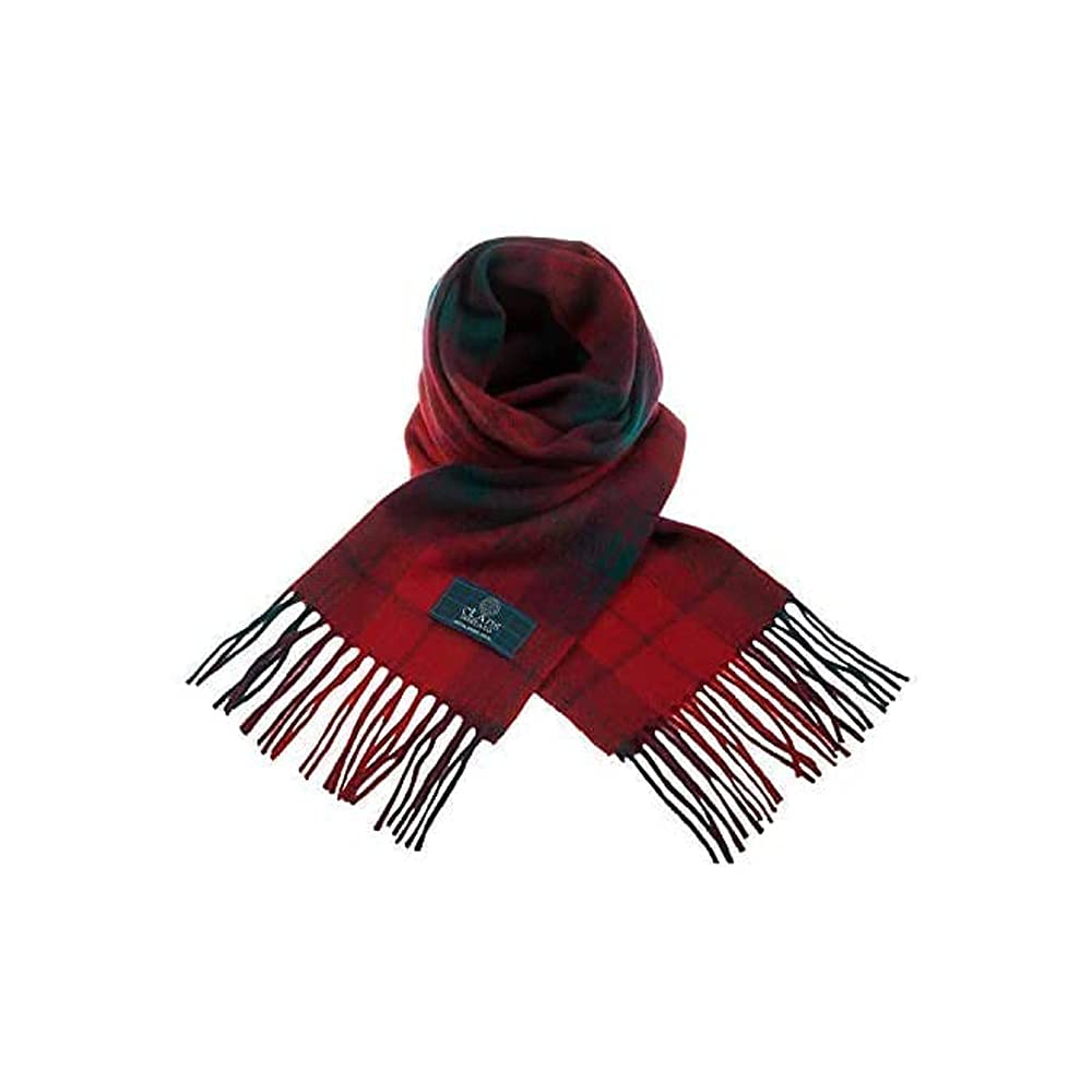 Clans Of Scotland Unisex Macnab - 100% Pure Lambswool Scottish Clan Tartan Scarf- 100% Wool - Pure Wool Tartan Scarf - In Various Tartans - Perfect For Men And Women - 12X60 Inches