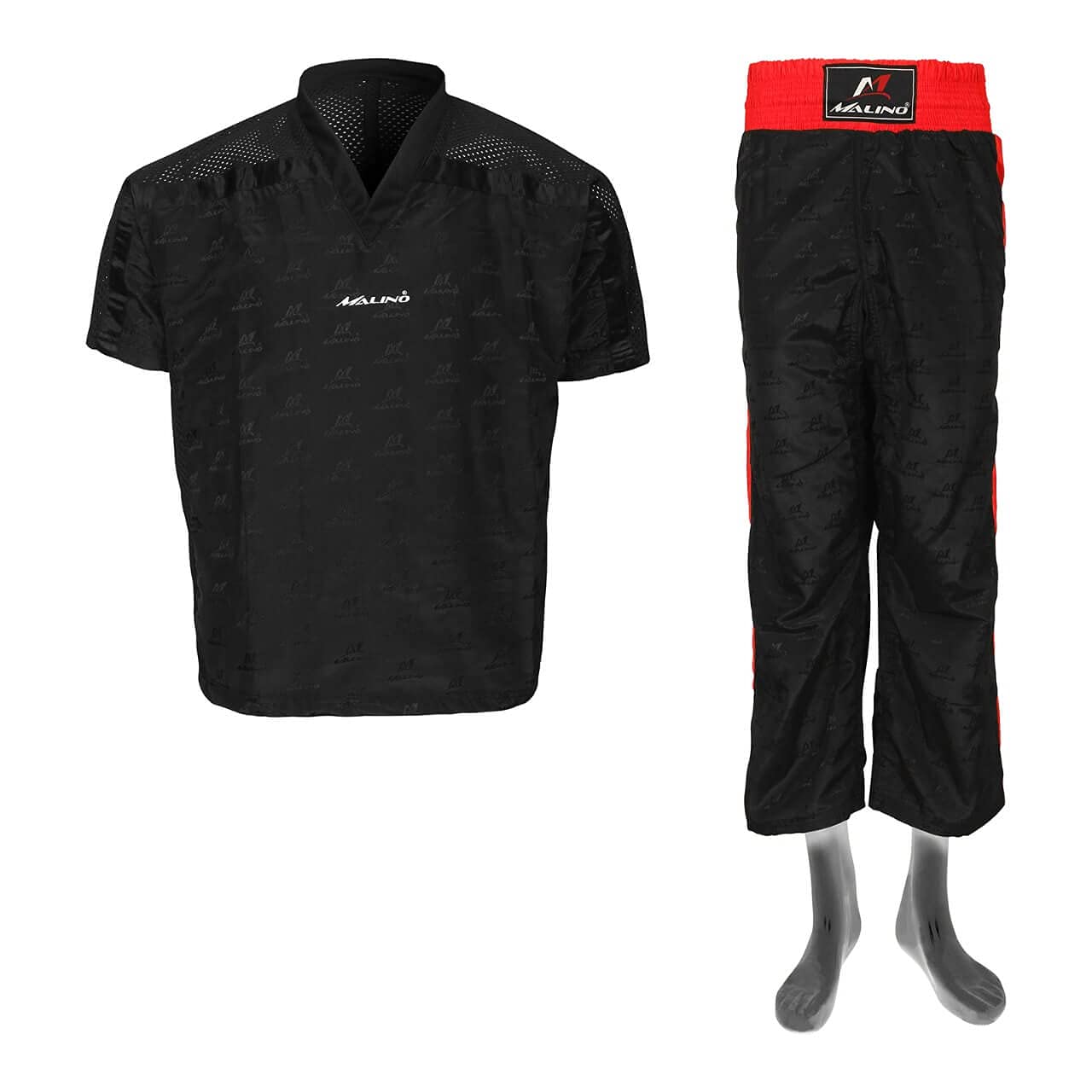 Malino Gi de compétition classique en maille filet pour adulte Kick Boxing Satin (Noir, 160)