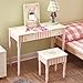 Fantasy Fields - Bouquet Thematic Kids Flip Top Mirror Vanity Table and Stool Set | Imagination Inspiring Hand Crafted & Hand Painted Details Non-Toxic, Lead Free Water-based Paint