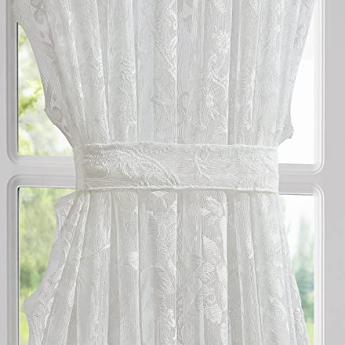 Warm Home Designs Ivory French Door Curtains. English Rose Lace Curtain Door Pair Comes With 2 Tiebacks. 52 X 72 Inch Length Curtains Are Perfect As Door Curtains For Door Window. Lfd Ivory 52X72 #TOP2