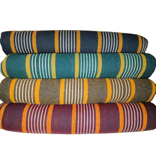 Image of Khadi Handloom Handmade 210TC Single Bed Sheet Cotton 7.5 * 5 feet Combo Pack of 2 Set of 2 Cotton bedsheet Single Bed Combo Offer (Red-Blue)