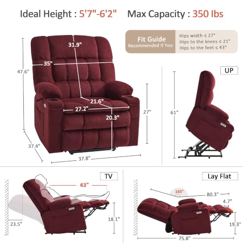 Image of MCombo Oversized Dual Motor Power Lift Recliner Chair for Elderly R7891
