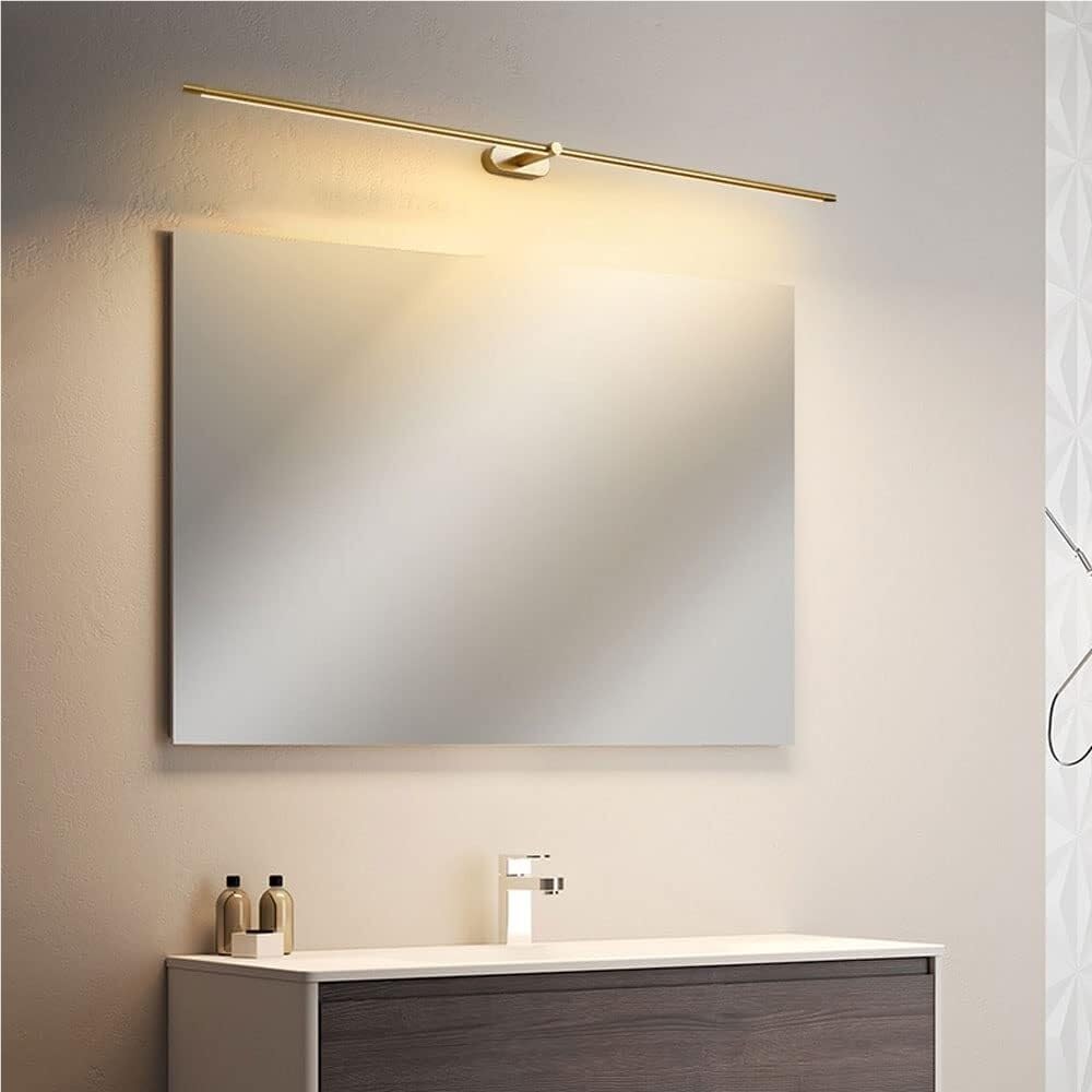 Aplique de pared LED lineal minimalista sobre espejo del baño