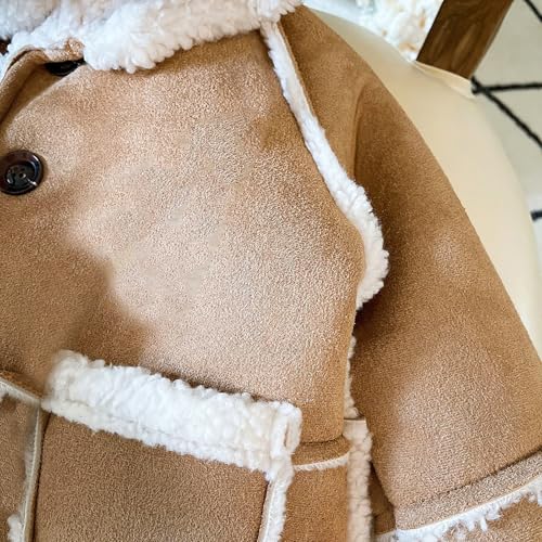 Girls Winter Coat Fuzzy Sherpa Button Wool Blend Kids Fleece Jacket Fall Thermal Long Sleeve Classic Preppy Coats2