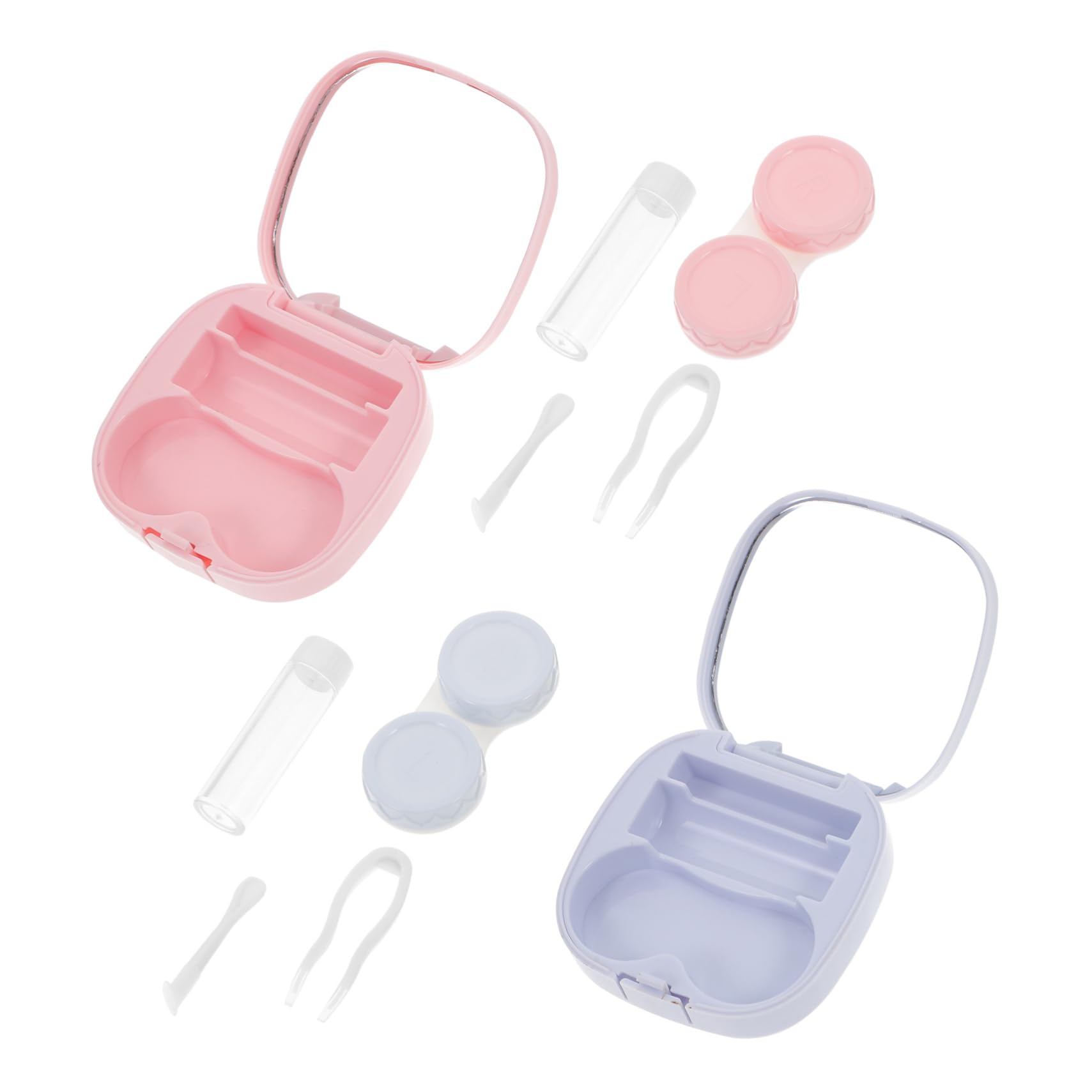 CALLARON 10 Set custodia per lenti a contatto portatile Astuccio custodia per gli occhiali occhio alimentazione dei contatti porta contatti sostituibile Bicchiere