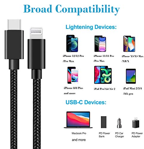 [Apple MFi Certified] iPhone Fast Charger, Veetone 20W PD Type C Power Wall Charger Plug with 6FT Nylon Braided USB-C to Lightning Quick Charging Sync Cable for iPhone 14/13/12/11/XS/XR/X/iPad/AirPods - Thumbnail 7