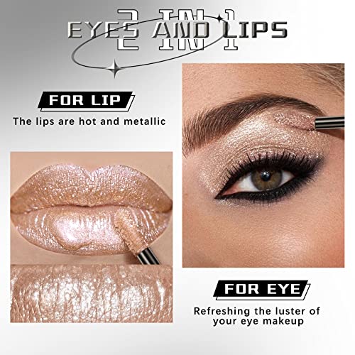 Newbang 3 Colors Metallic All Glitter Liquid Lipstick Set Chameleon Lip Gloss Tint Stain Waterproof Diamond Shimmer Shinning Sparkly Face Eye Glow Moisturizing High Glow Christmas Party Makeup Gift #TOP2