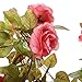 Felice Arts 2 Pack 17 Heads 7.2 Ft/pc Artificial Silk Fake Flowers Autumn Rose Vine Realistic Hanging Silk Rose Plants Wedding Home Party Arch Decor (Pink)