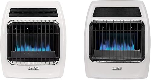 Miniatura 1 de Dyna-Glo BFSS10LPT-2P Calentador de pared termostático sin ventilación termostática de 10,000 BTU de propano líquido de llama azul, blanco y