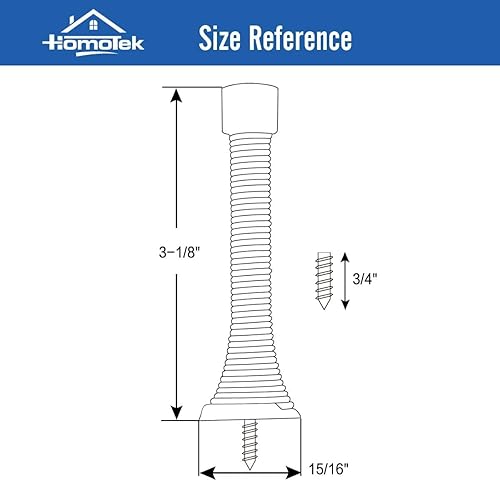 Miniatura 13 de HOMOTEK - Paquete de 30 tapones de puerta con parachoques de goma de 3-1/8 pulgadas, resorte flexible, resistente para puerta, parachoques de puerta