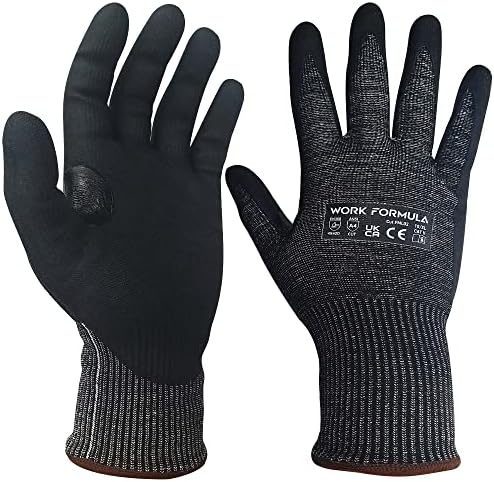 2 Pack Work Formula Snug Fit Cut Resistant Gloves Sheet Metal Handling, Glass Cutting, Box Cutting, Wood Working, HVAC (Medium)