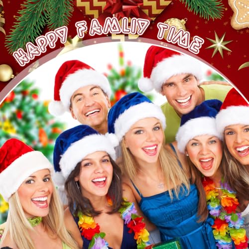 Image of Vicenpal 20 Pcs Santa Hats Bulk for Adults, Red and Blue, Classic