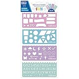 Tilibra - Régua Stencil Fun - Blister com 4 unidades