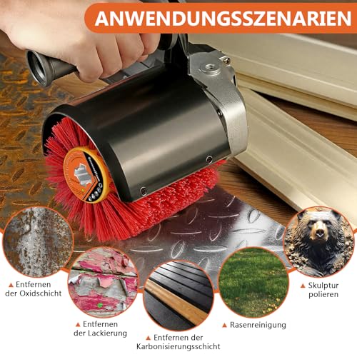 Nylonbürsten #240 Körnung| 120x100mm Schleifbürsten| Polierbürste zum Holzverarbeitung| Bürste für Satiniermaschine| Borstenbürste| Drahtziehrad| Grit Bürste für Holz Bürsten Maschine (Rot)