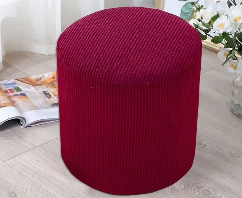 Acdler Housse De Pouf Rond/Carrée 40/45 Cm Extensible Housse