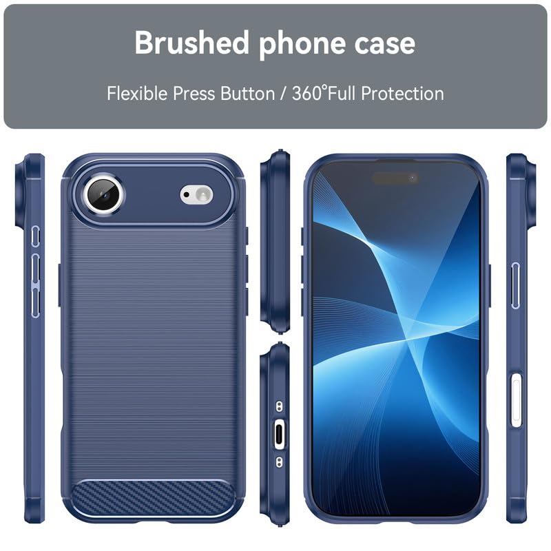 Image of Hybrid Carbon Fiber Back Case for iPhone 17 Air (Blue)