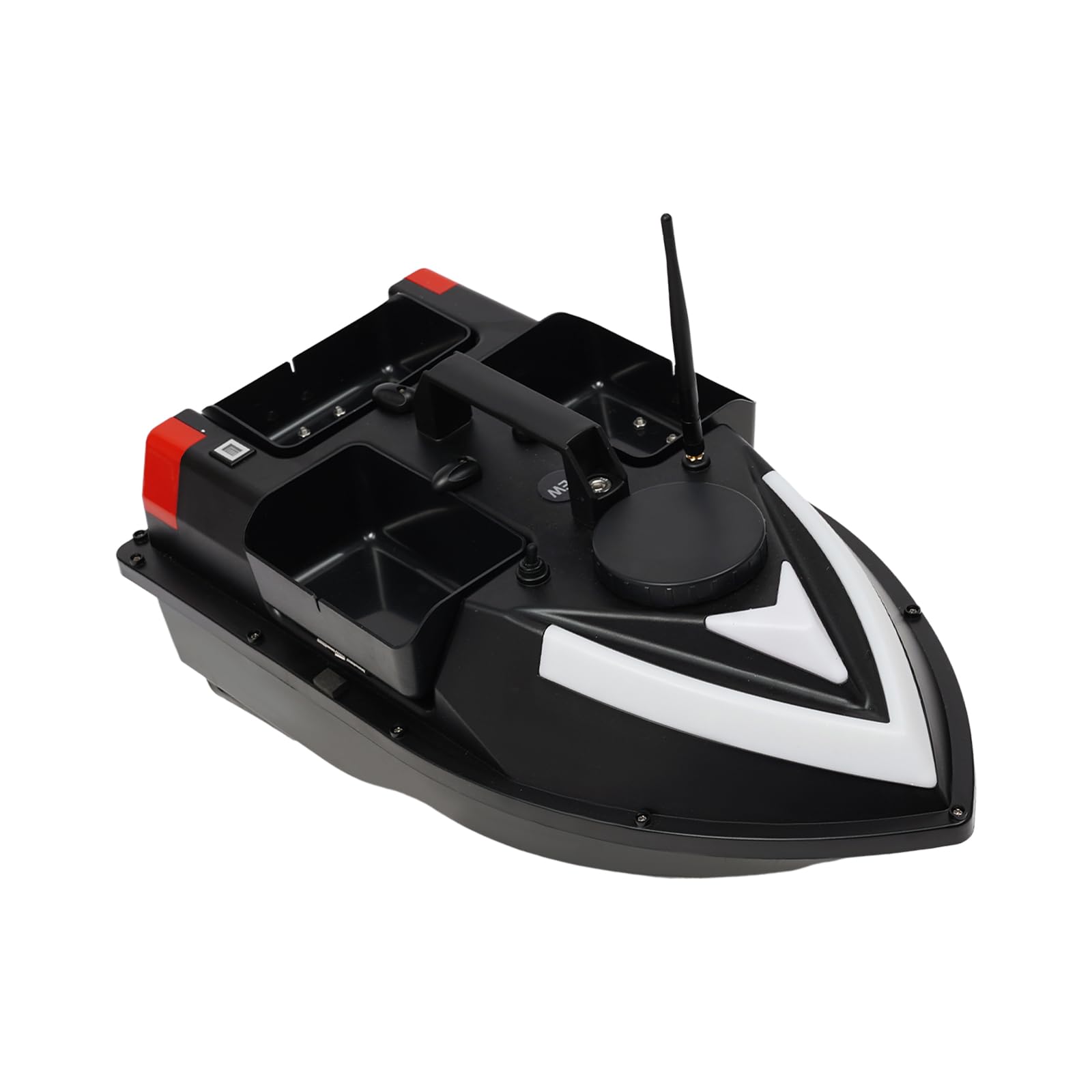 Barca per esche da pesca, in ABS, 500 m, con ecometro e 100 punti fissi, telecomando, 5200 mAh, colore nero