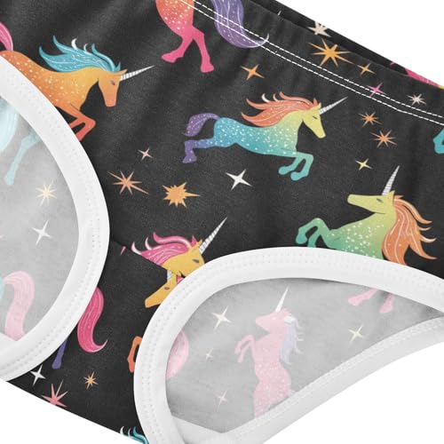 Wusikd Unicorns Girls' Underwear Cotton Colorful Girls Briefs Soft Toddler Underwear 2T4