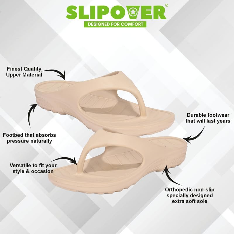 Image of SLIPOVER Flip Flop (W Boost) Slippers for Women Stylish|Comfortable|Soft|Lightweight|Anti-Skid|Arch Support|Lab Tested|Casual|EVA Slippers|Sandals|Chappals, Ideal for: Womens|Girls