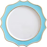 Vista 10 de OCCASIONS" - 10 piezas de platos base de plástico festoneados desechables/reutilizables de 13.25 pulgadas para bodas