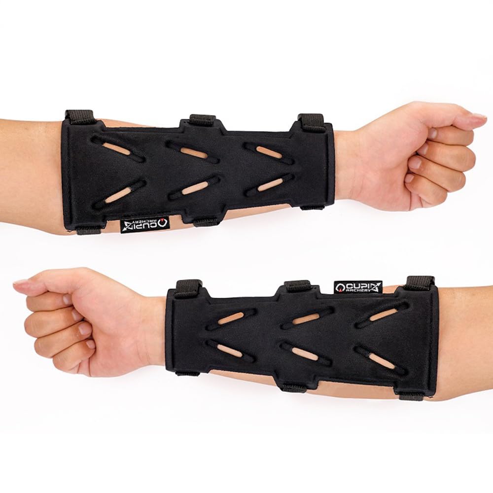 Sarini Protector de Brazo de Tiro con Arco Ajustable Protector de antebrazo con 3 Correas Hebillas Protector de Brazo para arqueros para Caza y Tiro al Blanco — view 6