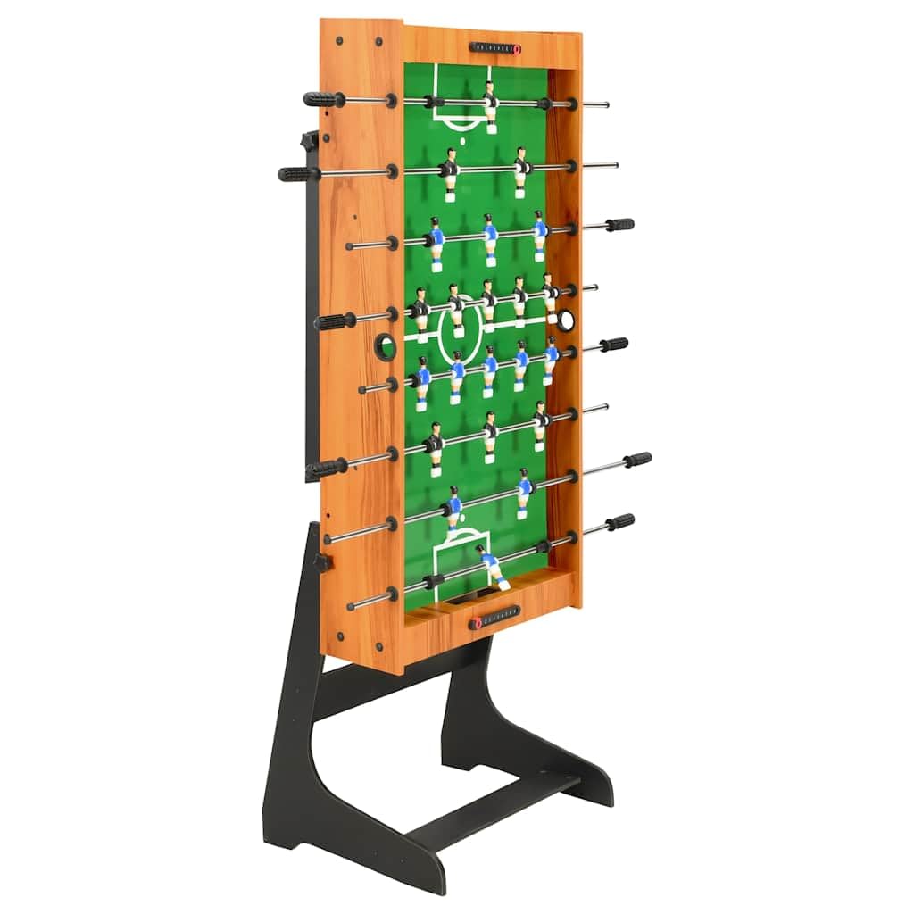 Futbolín plegable 121 x 61 x 80 cm, mesa de fútbol para niños y adultos con 22 jugadores, mesa de juego estable de MDF con soportes para bebidas y asas antideslizantes
