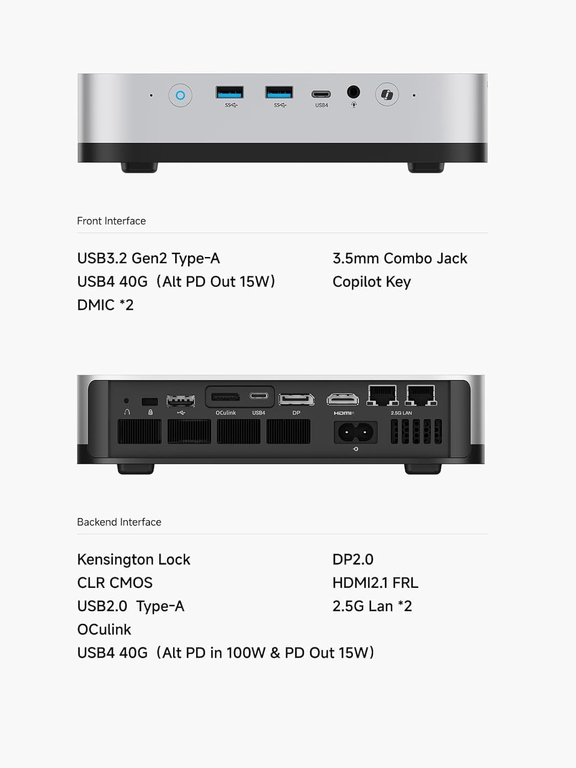 MINISFORUM AI X1 Pro Mini PC, processore AMD Ryzen AI 9 HX 370 12C/24T fino a 5,1GHz, AMD Radeon 890M, Barebone (2xDDR5/3xSSD Slot non inclusi), HDMI/DP/USB4 x 2, 2,5G RJ45 LAN x 2, Oculink, WiFi 7